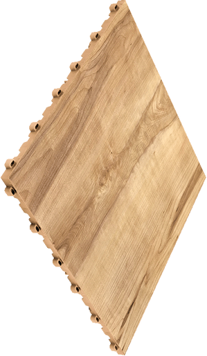 Comparisons chart showing METRIC modular flooring versus concrete coatings, including installation, cracks, chemicals, waiting time, modification, cleanliness, peeling, and portability.